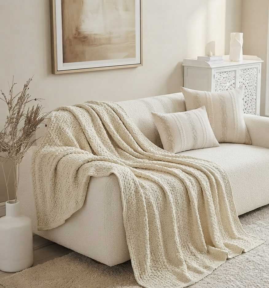 Soft Throw Over the Sofa