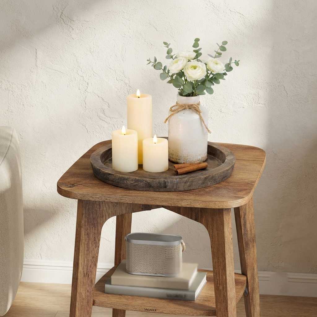 Coffee Table With a Wood Tray